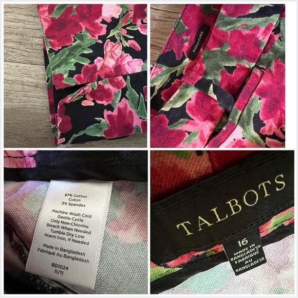 Floral Harmony Pants – Four Seasons Burgundy & Blush Blossoms on Black - Picture 5 of 13